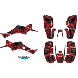 Kalair GFX Graphics Kit for Honda TRX 400EX (1999-2004) snagged Series Red-shift 21 Mil - ATV UTV Custom Racing Graphics Stickers Decals Kit, no-plastics
