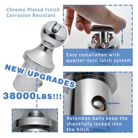 RYSPLORE Gooseneck Hitch Kit with Case Puck System for 2013-2024 Dodge RAM 2500 3500 Gooseneck Hitch Ball OE# 60618, 2-5/16 Inch,38000 lbs GTW/ 7500 lbs VTW