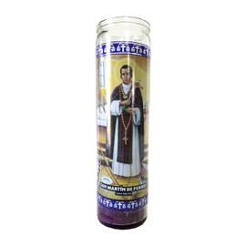 Staci19 Saint Martin (San Martin de Porres) Violet Devotional Candle