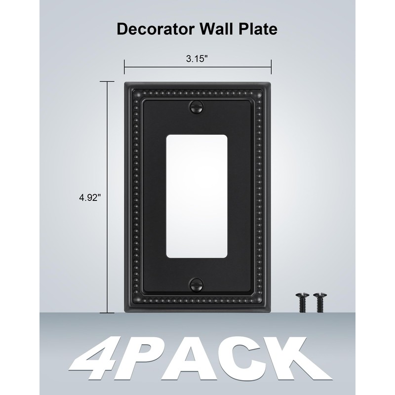 TREEWELL 4-Pack Decorator Outlet Cover Plate, Pearls Decorative Switch Plates