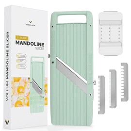 Vollum Narrow Mandoline Slicer for Kitchen – Professional Slicer Vegetable Cutter Japanese Mandoline Slicer with Interchangeable Stainless Steel Blades – Food Manual Slicer Handheld Mandoline Slicer