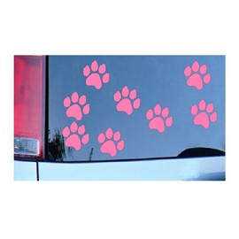 8 Paw Prints Sticker Pink - Dog, Puppy, Pooch Lover