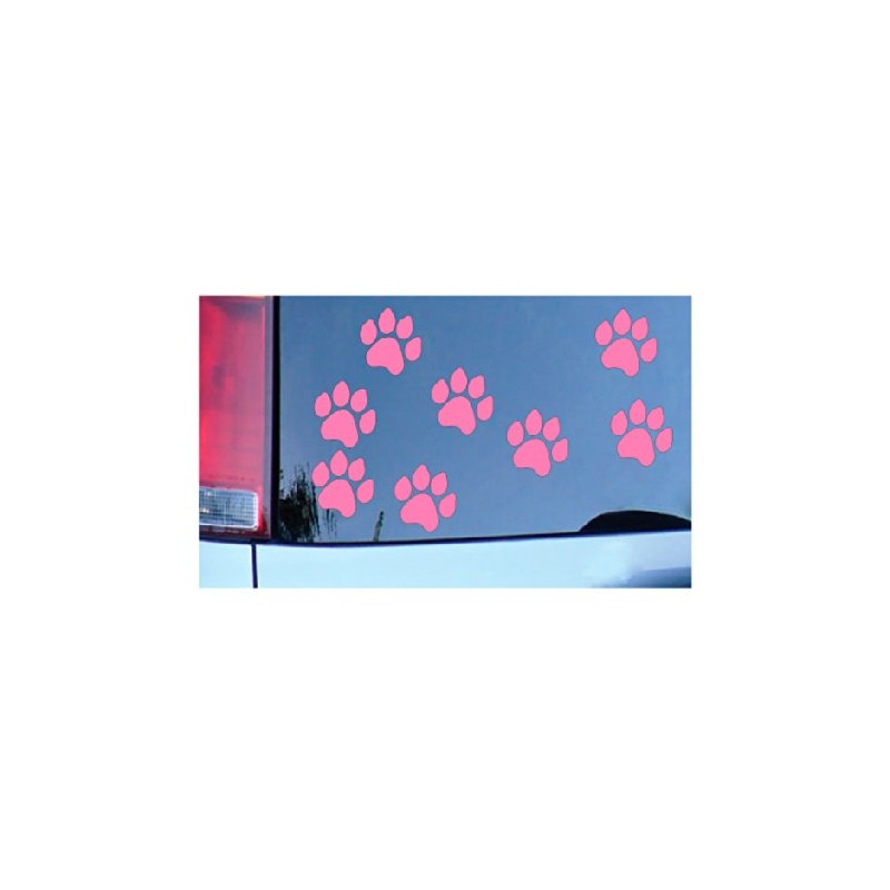 8 Paw Prints Sticker Pink - Dog, Puppy, Pooch Lover