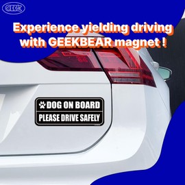 GEEKBEAR Dog on Board Car Magnet_Rectangular Type (Black/Black)