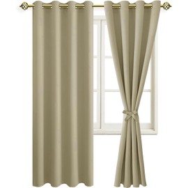 JIUZHEN Cortinas Opacas con Ojales para Dormitorio o salón, 2 Unidades, 245 x 140 cm (Alto x Ancho)