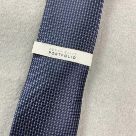 Perry Ellis Portfolio Tie Mens Black Geometric Gaines Mini Necktie