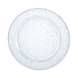 EcoQuality 7.5 Inches Blue Plastic Round Salad Plates with Glitter Design – Elegant Disposable Plates for Parties, Weddings, Events - Durable, Stylish, Reusable Tableware (70)