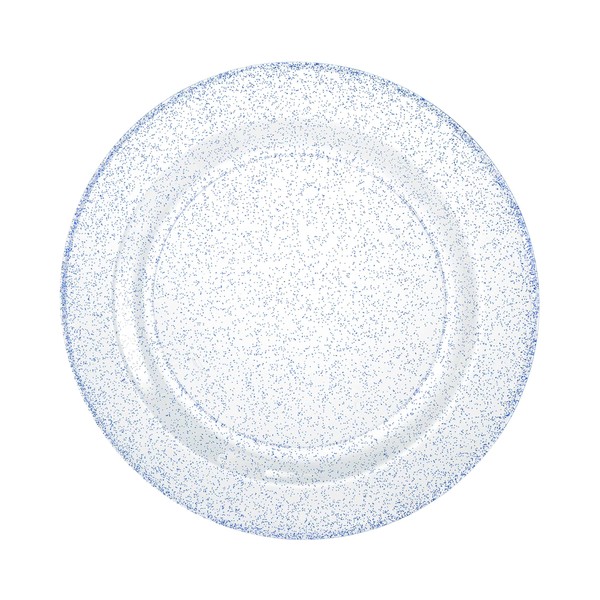 EcoQuality 7.5 Inches Blue Plastic Round Salad Plates with Glitter