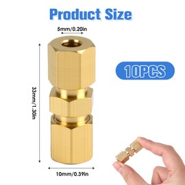 10 Stück Bremsleitungsverbinder 4,75mm, Kupferstahl Armaturen ohne Bördeln für Bremskabel, einfache Installation, hohe Druckbeständigkeit und Zuverlässigkeit für Bremsleitungsreparaturen und upgrades