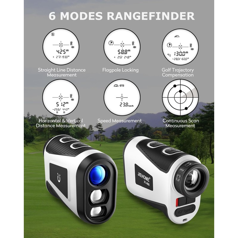 JIEHOME Golf Range Finder X1 660 Yards Rangefinder with Slope