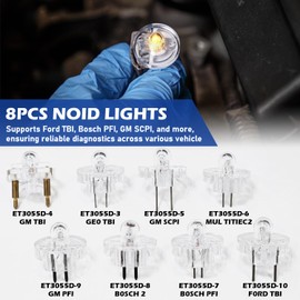 Socpuro 11 Pieces Noid Light Test Kit, Fuel Injector Noid Light Tester Kit with 8 Noids, Noid Light & IAC Test Kit for Most Cars