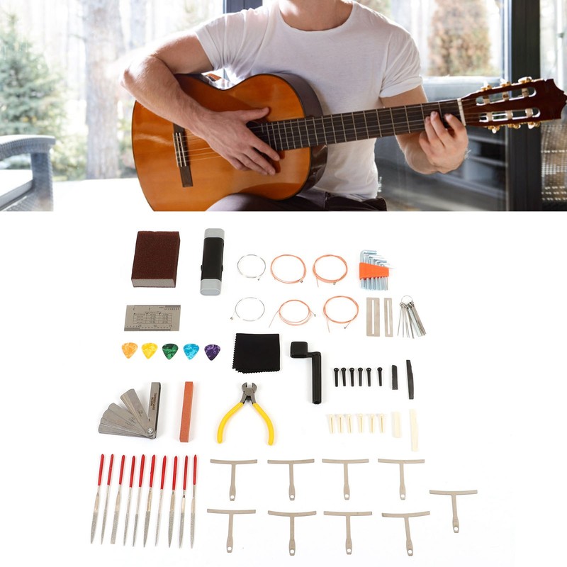 Guitar Tool Kit Bridge Pin Saddle Nut File Radius Ruler