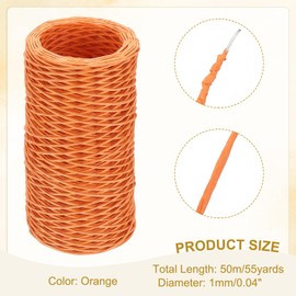 sourcing map 55 Yards Floral Bind Wire Wrap Twine, 1mm Floral Vine Bind Wire Rustic Craft Wires for DIY Projects Flower Bouquet Making Wreath Gift Wrapping Wedding Decoration, Orange