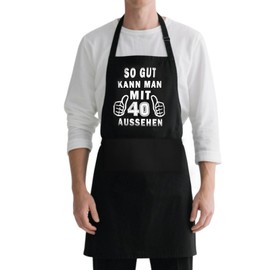 XDGBGFN Kochschürze für Männer Geburtstagsgeschenk, Kochschürze Herren Mit 3 Vordertaschen, Wasserdicht Herren Grillschürze Verstellbare Küchenschürze Für Männer Geschenk