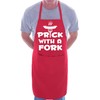Prick With a Fork BBQ Cooking Funny Novelty Apron Red