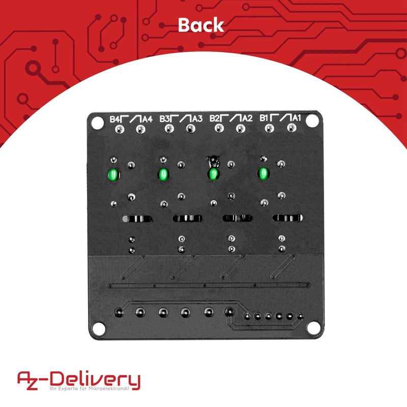 AZDelivery 4 Channel Relay Module 5V DC Solid State Relay