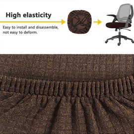 FYTXSZ Office Chair Seat Cover Universal Fit Stretch Washable Slipcover Protector For Desk Swivel Computer Chair (Coffee Brown)