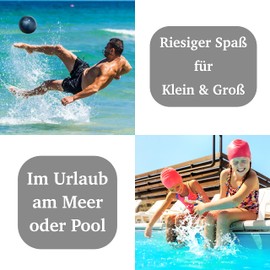 Traptix® Robust & Small Inflatable Water Ball, Phthalate-Free & BPA-Free, Non-Slip Soft Beach Ball for Small and Large, Great Fun in the Water and on Land (23 cm, Blue)