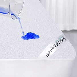 Springspirit King Mattress Protector 100% Waterproof Mattress Protector King Premium Hypoallergenic Fitted up to 18'' Depth Pocket, Cotton Terry Ultra Soft and Breathable Mattress Pad Cover, Noiseless