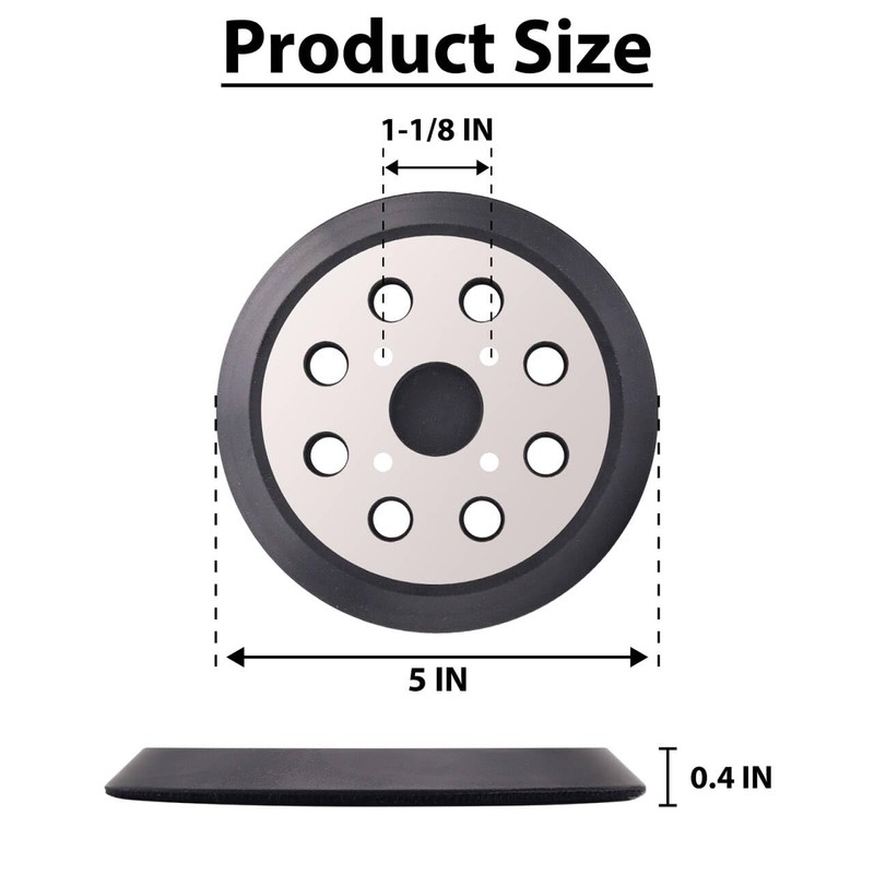 5" Orbital Sander Replacement Pads, 5 Inch 8 Hole Hook