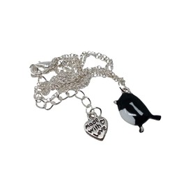 Magpie Pendant Chain Necklace One for Sorrow Bird necklace in Gift Box