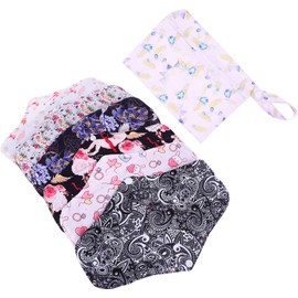 Toallas Sanitarias Lavables Reutilizables 7 Piezas Compresas Menstruales de Fibra de Bambú Bolsa de Almacenamiento para Mujeres y Uso Posparto