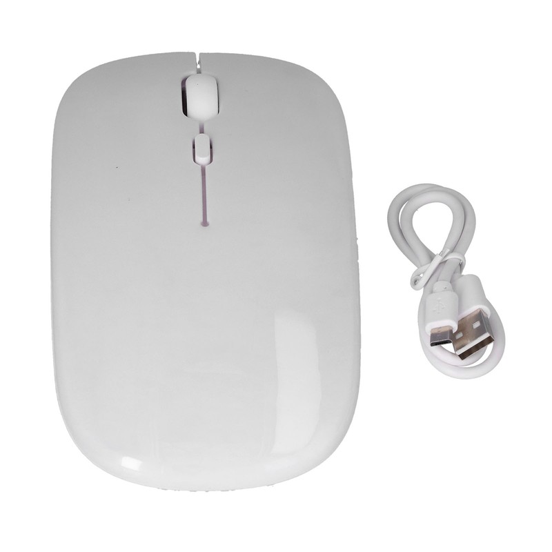 Wireless Mouse Rechargeable DualMode 2.4G Ergonomic Mute Optical Computer Accessories(White