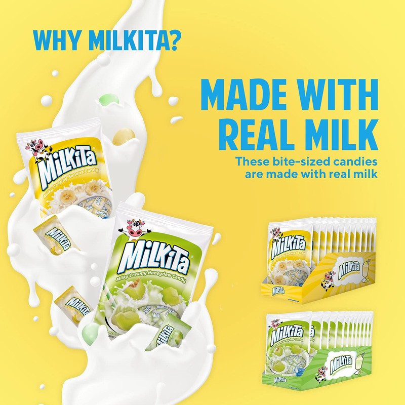 Milkita Creamy Shake Candy Bag, Gluten Free Chewy Candies with