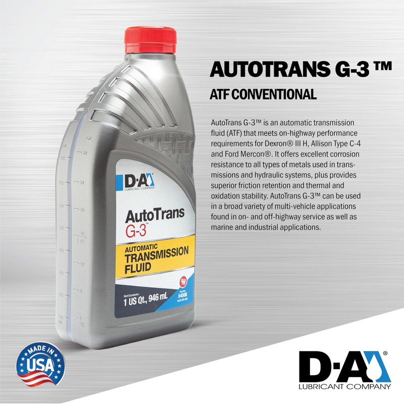 D-A LUBRICANT COMPANY 54506, Autotrans G3 Conventional Automatic Transmission Fluid