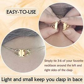 Qulltk Necklace Clasp Layering Jewelry Clasp 18K Gold and Silver Separator for Stackable Necklaces and Chains