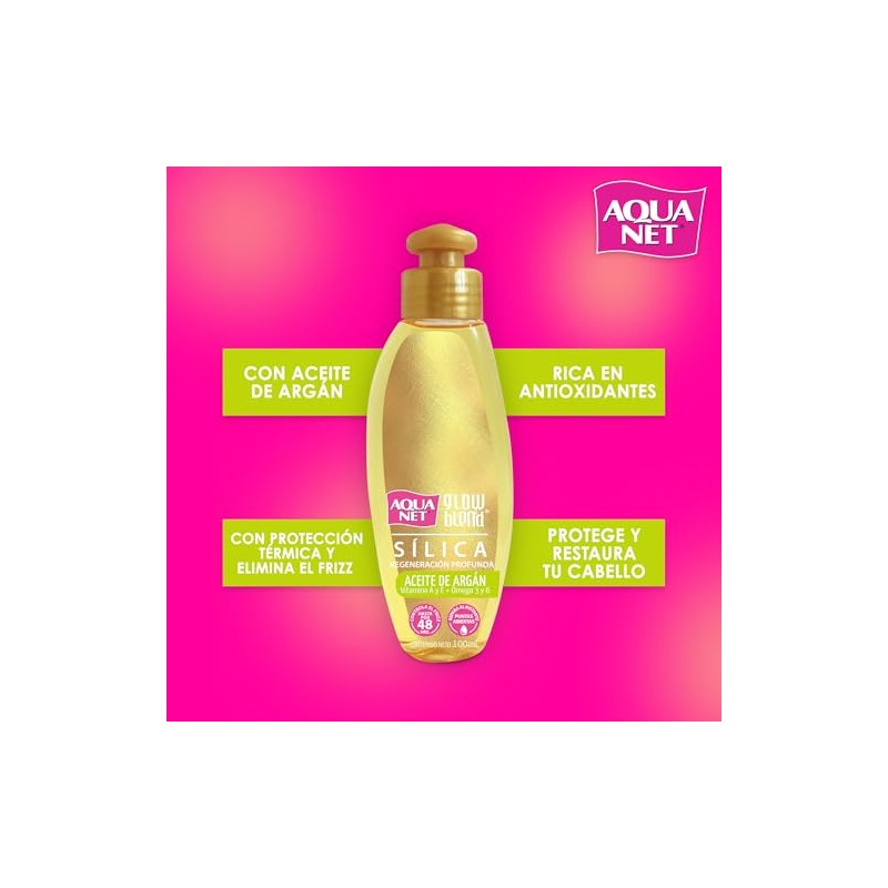 Aqua Net® Sílica para cabello Glow Blend aceite de argán