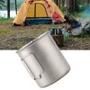 Outdoor Drinking Cup with Foldable Handle Titanium Mug with Lid