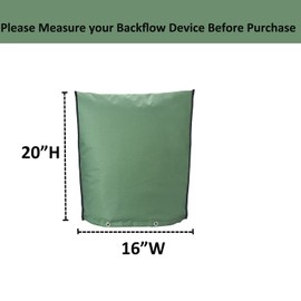 Outdoor Backflow Preventer Insulation Cover，Insulated Pouch for Winter Pipe Freeze Protection Sprinkler Valves in Snow or Sun Exposure, Waterproof Sprinkler Valve System Cover (16 " W x 20 " H, Green)