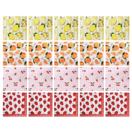 Penta Angel Floral Napkins for Craft 20Pcs Assorted Decorative Flower Cocktail Paper Napkins for Art Crafting DIY Birthday Wedding Spring Tea Party Decoration (Fruits)