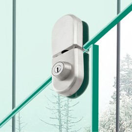 Jadeshay Stainless Steel Glass Door Lock, Double Glass Door Lock with Keys, Sliding Door Lock for 10 12mm Thick Glass Door, Glass Door Fitting