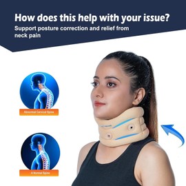 Wonder Care Neck Brace for Sleeping Cervical Collar Adjustable Neck Support Brace Relief Cervical Spine Pressure Ideal for Travel, Office Workers & Neck Injury Recovery, Medium
