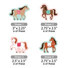 Big Dot of Happiness Run Wild Horses - DIY Shaped Pony Birthday Party Cut-Outs - 24 Count
