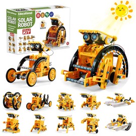 Kit de Robot Solar Educativo 12 en 1, STEM Juguete de Creación de Robots de Energía, Experimento Educativo, Kit de DIY Robot Moverse por Tierra y Agua, Juguete de Ciencia para Niños y Niñas 8+ Años