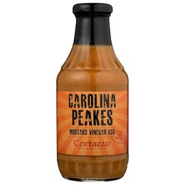 Cortazzo Carolina Peakes Mustard BBQ Sauce - Mustard & Vinegar Based Gourment BBQ Sauce Made with Fresh & All-Natural Ingredients | Non GMO, Vegan, Gluten Free