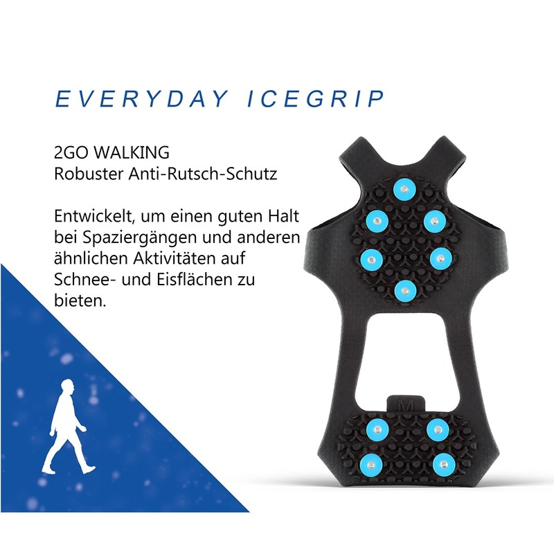 2GO Everyday Icegrip Walking Non-Slip Shoe Spikes, 10 Spikes for