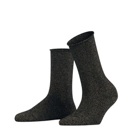 FALKE Women's Shiny Socks, Black (Black 3000) - Sustainable, 8-10.5, 1 Pair