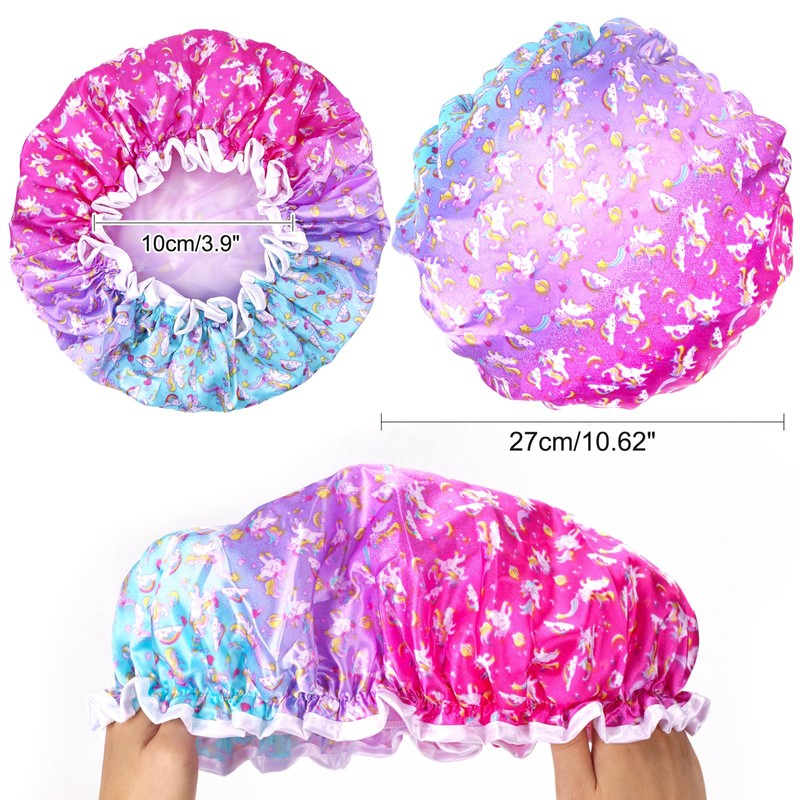 G2PLUS 2PCS Kids Shower Caps, Elastic Bath Caps for Kids,
