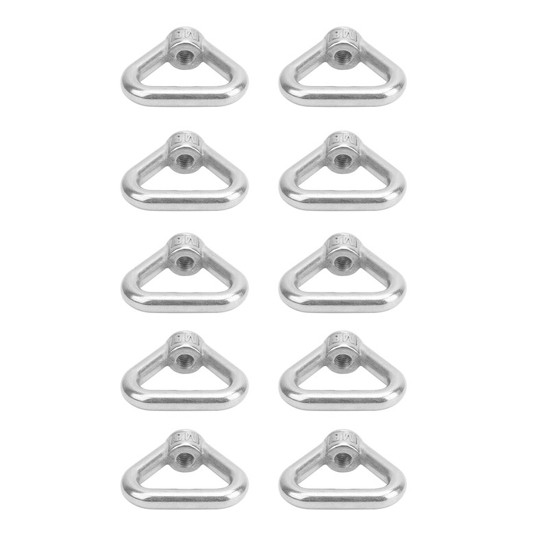 10pcs Silver Screw Nut 304 Stainless Steel Triangle Ring Nut
