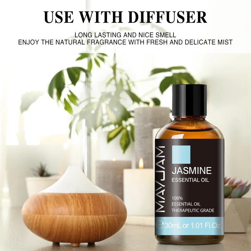 MAYJAM Essential Oil, Jasmine Aroma Oil, 1.0 fl oz (30