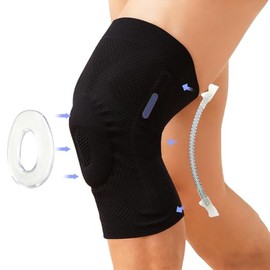 Rodillera profesional para aliviar el dolor (hombres y mujeres), soporte de rodilla con tecnología de tejido horizontal y almohadilla rotuliana y