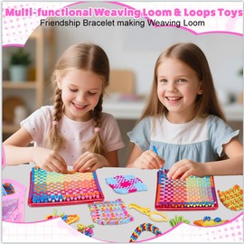 daheypong Weaving Loom Kit, Arts and Crafts for Kids and Adults, Potholder Weaving Loom Kits with 300pcs Craft Loops, Make Craft Potholders and Friendship Bracelets, Ideal Gifts for Girls