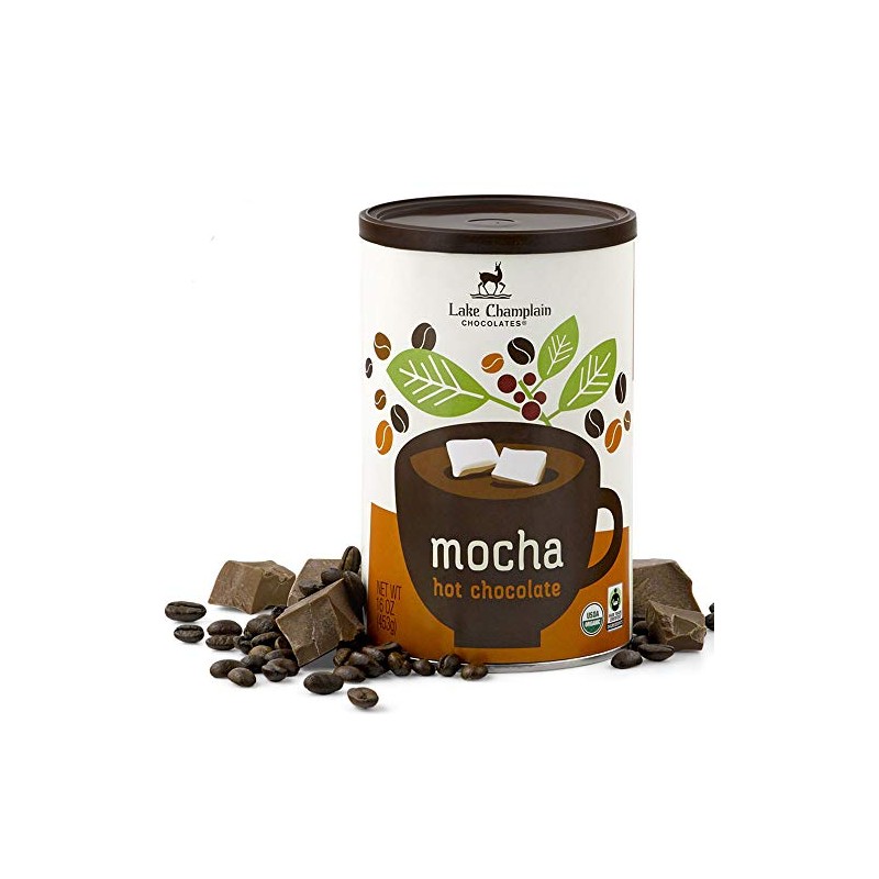 Lake Champlain Gourmet Mocha Organic Hot Chocolate, 16 Servings, 1