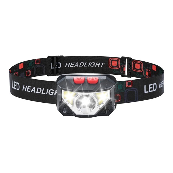 GRIFEMA GD301 Head Torch Rechargeable, Led Headlamp with 6 Lighting
