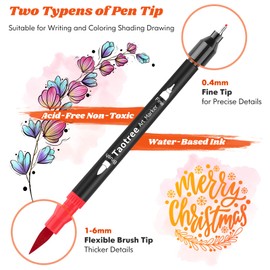 Taotree 36 Colors Dual Tip Art Markers Pens for Kids Adult Coloring Books, Artist Fine & Brush Tip Coloring Marker Drawing Pens for Journaling Note Taking Lettering Calligraphy Craft Art Supplies Set