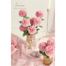 Floroom 12pcs Dusty Rose Faux Silk Mums Artificial Flowers Bulk Fake Chrysanthemums with Stems for DIY Wedding Table Centerpieces Floral Arrangements Vase Fillers Home Decorations